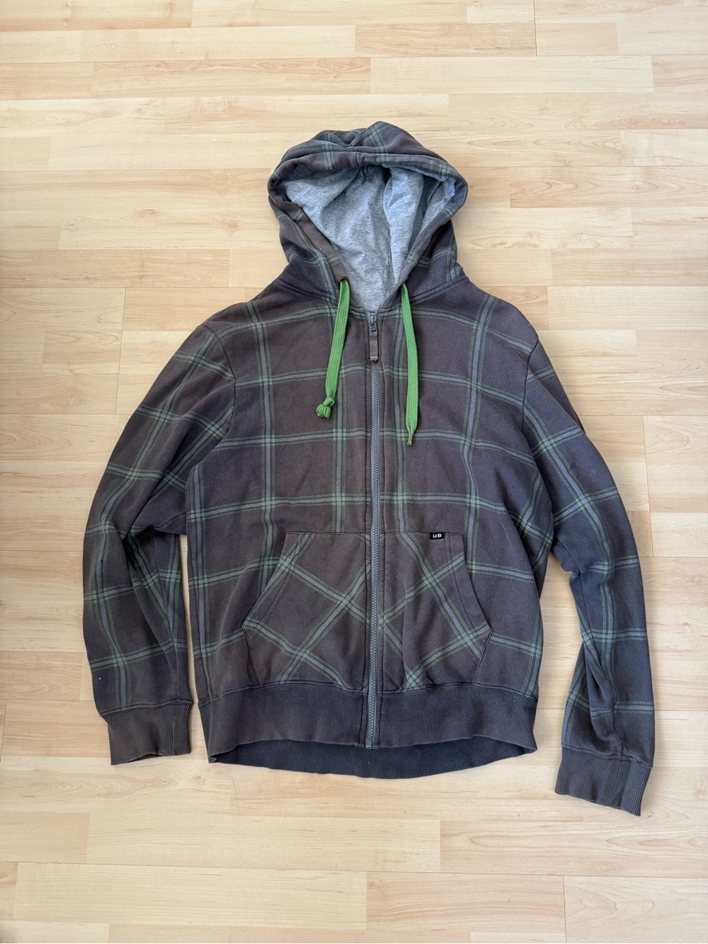 UNIONBAY Hooded Zip-Up Plaid Sweater Jacket